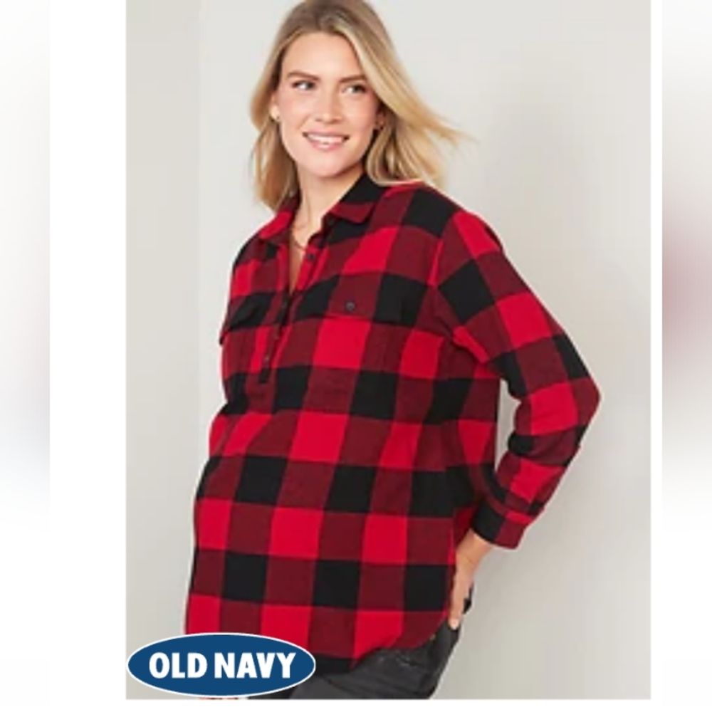 ❤️❤️Old Navy Red Plaid XL Maternity Top❤️❤️
